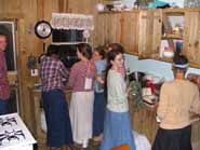 washing dishes