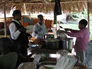 lunch servers, tent meeting